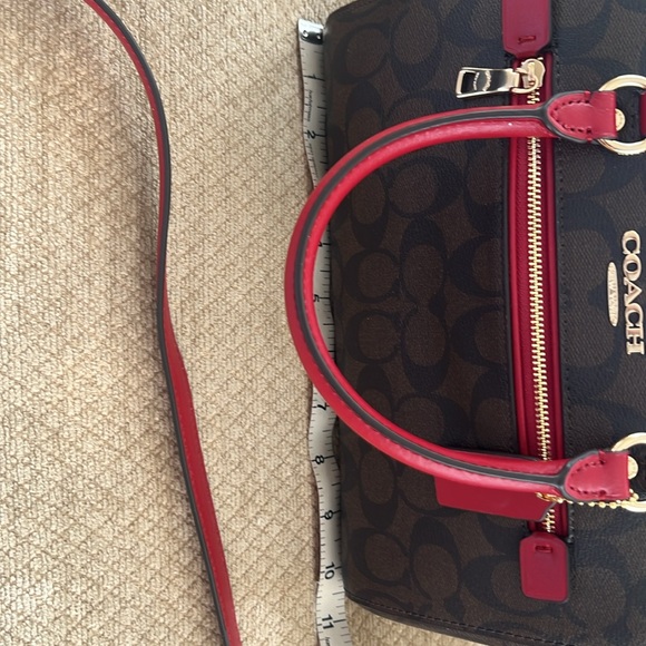 Coach Rowan Brown and Red Satchel New - Picture 8 of 11